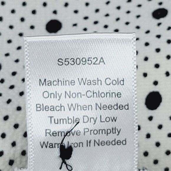 41 Hawthorne Black & White Polka-dot Split Neck 3/4 Sleeve  Blouse Size M - Picture 8 of 8